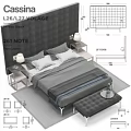 Modern Double Bed Design With Tufted Headboard Gray Bedding Nightstand And Bed Bench