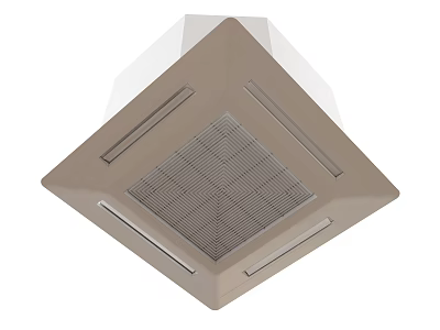 Square Ceiling Mounted Air Conditioning Vent with Grid Design and Beige Color 3d model