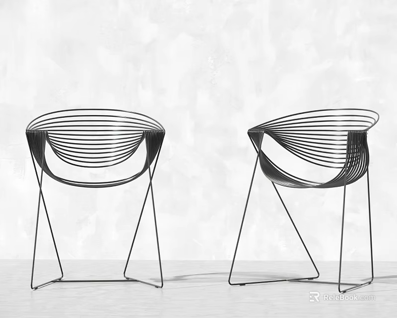 Modern Style Wire Woven Dining Chairs With Sleek Lines And Stylish Design 3d model 