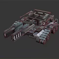 Modern Futuristic Military Vehicle With Armored Tracked Design And Weapon System 3d model