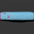 Purple Floral Pencil Case with Blue Surface and Zipper Closure for School Supplies Organization