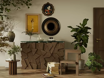 Antique Style Entrance Cabinet Log Style Storage Cabinet Decorative Cabinet Decorative Cabinet Ornaments Storage Cabinet Side Cabinet Entrance Cabinet Bucket Cabinet Solid Wood Leisure Chair Antique Style Ornaments 3d model