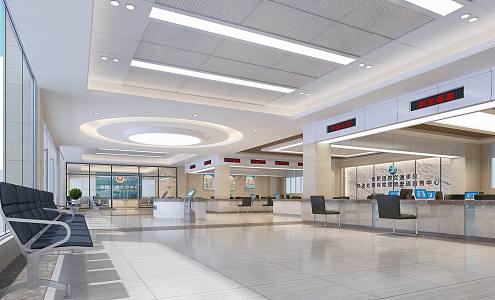 Modern Hall Claims Quick Compensation Center 3d model