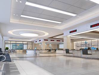 Modern Hall Claims Quick Compensation Center 3d model