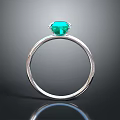 Silver Ring With Green Gemstone Elegant Design For Daily Use