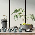 New Chinese Tea Set Tea Set 3d model