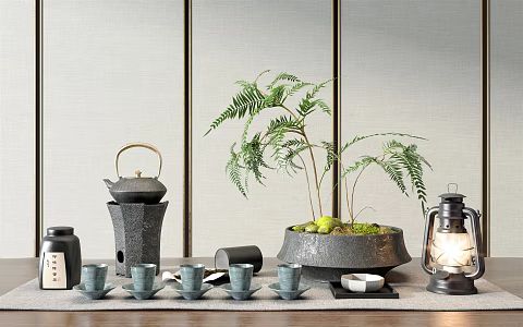 New Chinese Tea Set Tea Set 3d model