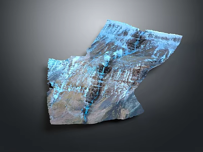 Detailed 3D Mountainous Landscape Model With Textured Terrain And Water Features 3d model