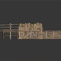 Traditional Rustic Wooden Furniture Set With Tables Shelves And Screen Structures