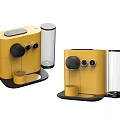 Stylish Yellow Coffee Machines With Transparent Glass Containers For Home Kitchen