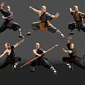 2D costume figure Shaolin monk Shaolin kungfu Shaolin monk costume man 3d model
