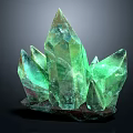 Decorative Ornament Set Featuring Sparkling Green Crystal Cluster With Natural Shape For Home Decor