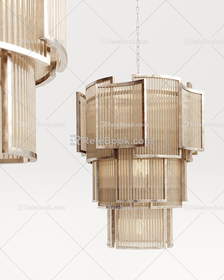 Modern Crystal Chandelier Metal Crystal Chandelier 3d model