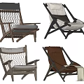 Stylish Comfortable Lounge Chairs With Wooden Frames And Soft Cushions