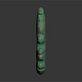 Green Dragon Shaped Jade Like Sculpture With Intricate Patterns And Curled Design