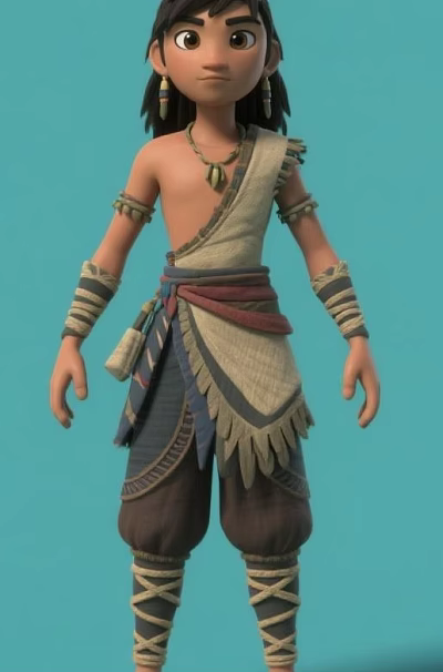 Hayao Miyazaki animation protagonist Ashidaka 3d model