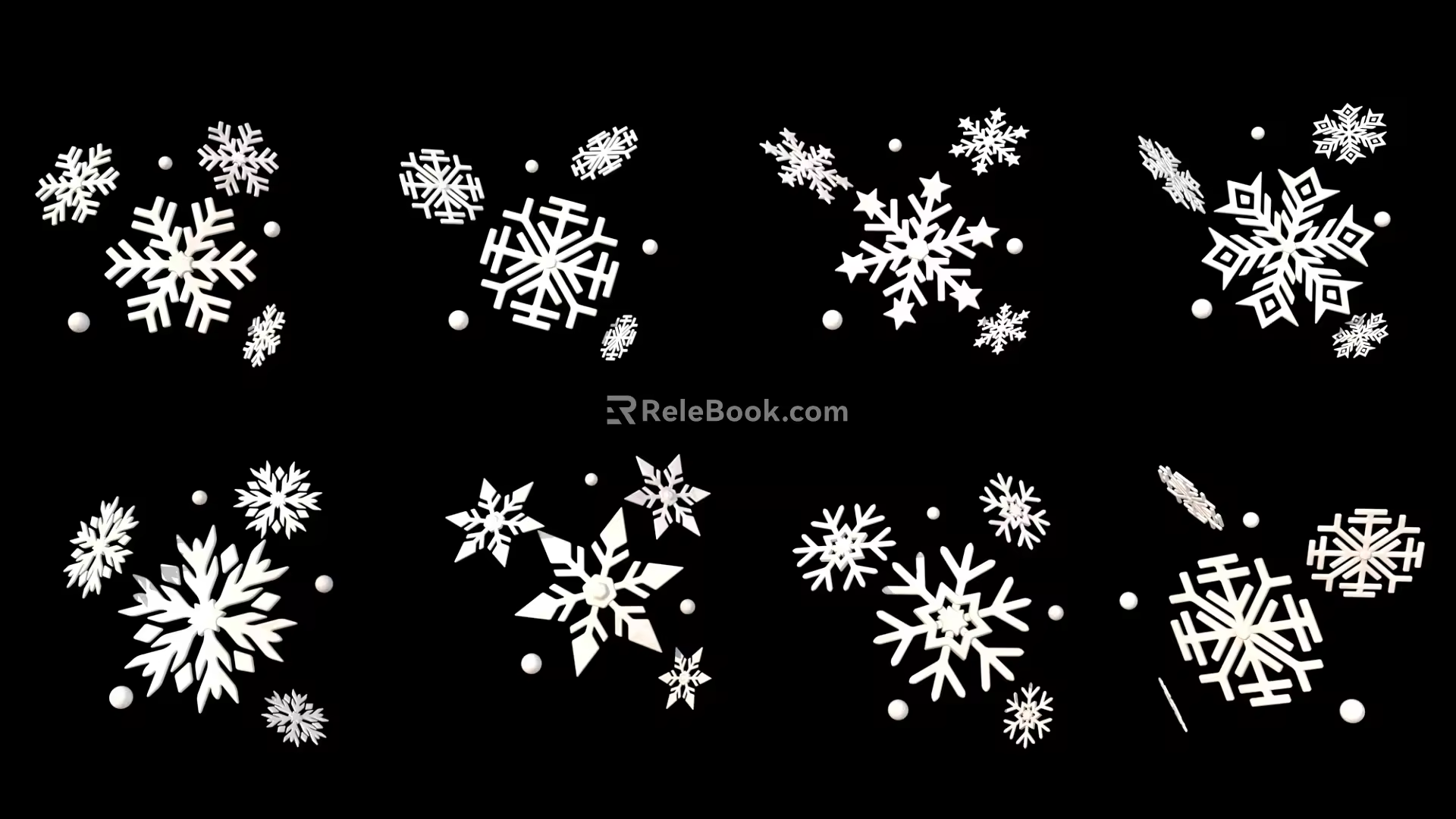 Three-dimensional snowflake decorative pendant 3d model