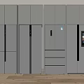 Modern Kitchen Built-in Refrigerators and Freezers with Integrated Cabinets Smart Screen and Sleek White Design