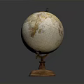 Vintage Globe With Wooden Base And Detailed World Map For Home Decor