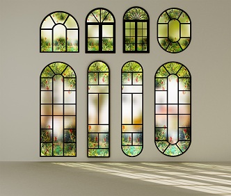 Modern window decorative glass window 3d model