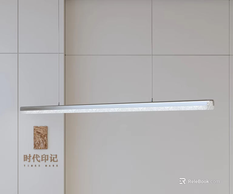 Modern Linear Chandelier Hanging in Interior Ceiling with Sleek Design 3d model