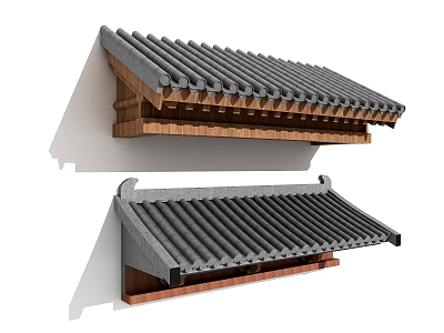 Chinese-style rain canopy roof 3d model