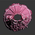 Women's Pink Ruffled Dress With Bow Accent And Layered Skirt Design
