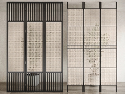 screen partition rattan screen partition 3d model