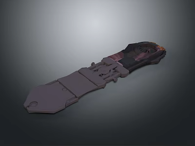 Detailed 3D Model of Sci Fi Weapon With Mechanical Components and Dark Finish 3d model