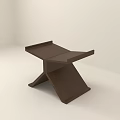 Modern Brown Stool Featuring Crossed Legs And Minimalist Design Structure