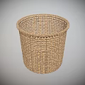 Natural Woven Wicker Storage Basket With Round Shape For Home Organizing