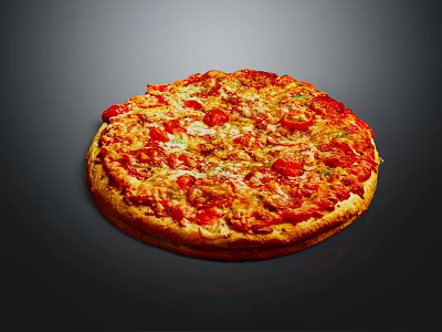 Delicious Freshly Baked Pizza With Golden Crust Tomato Sauce And Melted Cheese 3d model