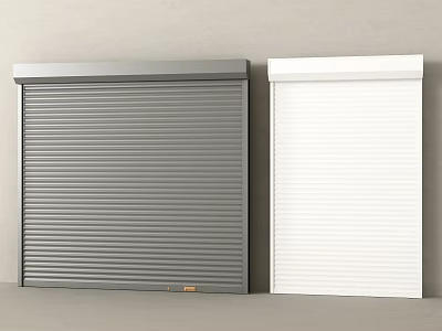Gray And White Roller Shutters Different Color Design For Home Exterior 3d model