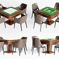 Modern Mahjong Table and Chair Chess and Cards Table and Chair Combination Mahjong Table Mahjong Machine 3d model