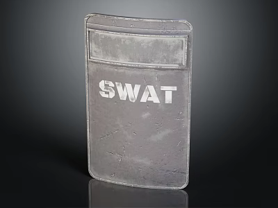 Gray SWAT Tactical Pouch With White Logo And Rugged Texture 3d model