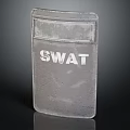 Gray SWAT Tactical Pouch With White Logo And Rugged Texture