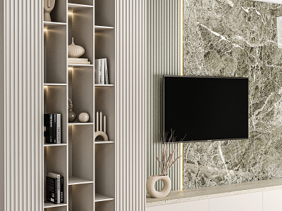 Modern TV background wall model