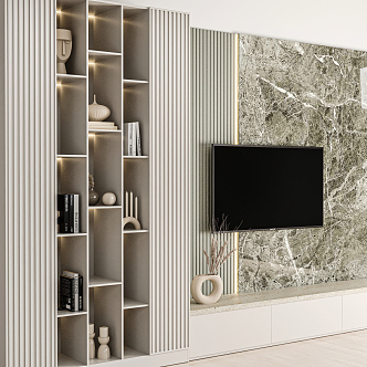 Modern TV background wall 3d model