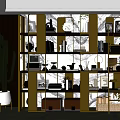 Light Luxury Storage Rack Shelf Display Rack 3d model