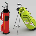 High Quality Golf Bags with Clubs Wilson Staff Yellow and Callaway Red Standing Designs