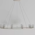 Modern Double Layer Chandelier Design With Metal Frame And Glass Shade Bulbs