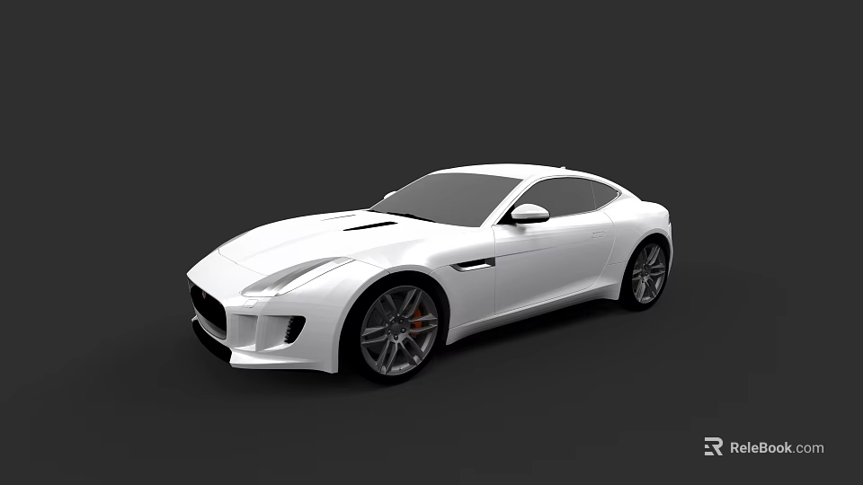 White Sports Coupe Car With Sleek Aerodynamic Design And Alloy Wheels 3d model 