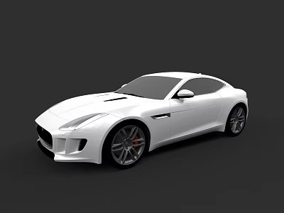 White Sports Coupe Car With Sleek Aerodynamic Design And Alloy Wheels 3d model
