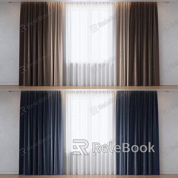 Simple fabric curtain gauze curtain model