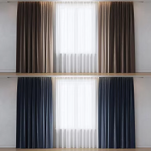 Simple fabric curtain gauze curtain 3d model