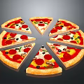 Delicious Pizza Slices with Fresh Tomato Olives Mushrooms and Melted Cheese