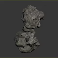 Textured Gray Natural Stone Pieces Displayed On Dark Background With Various Shapes And Sizes