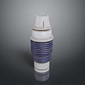 White And Blue Cylindrical Computer Hardware Component With Threaded Design