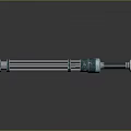 Blue Cylindrical Mechanical Shaft With Metal End Connectors And Glossy Surface