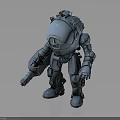 Robot Character With Mechanical Armor Helmet Weapon And Detailed 3D Model Design 3d model